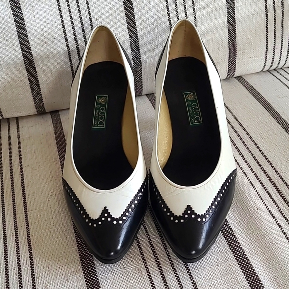 VINTAGE GUCCI LEATHER HEELS SHOES 36B